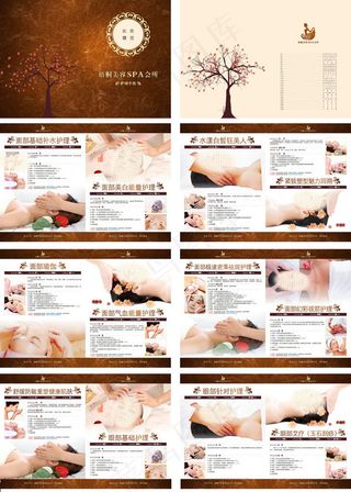 美容SPA养生画册设计矢量素材