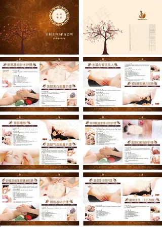 美容SPA养生画册设计矢量素材