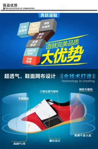 跆拳道鞋运动鞋优势细节描述概念图