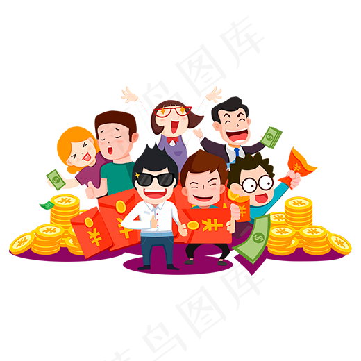 彩色金币电商活动插画元素