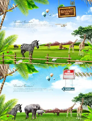 动物园动物大集合图片psd素材