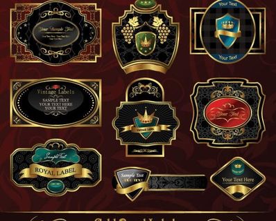 欧式花纹瓶贴矢量素材瓶身贴