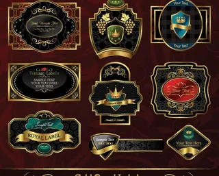 欧式花纹瓶贴矢量素材瓶身贴