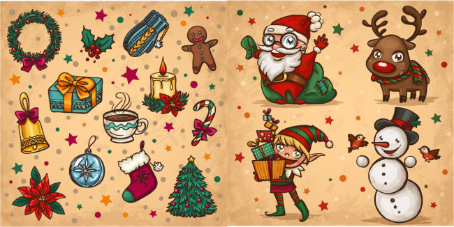 童趣圣诞设计元素矢量素材