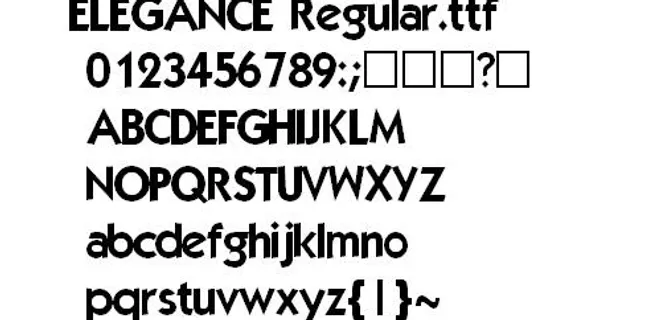 ELEGANCE 英文字体下载