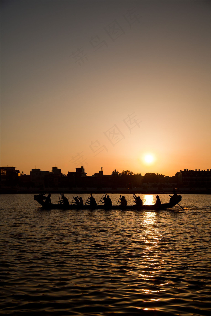 夕阳美景 端午节图片