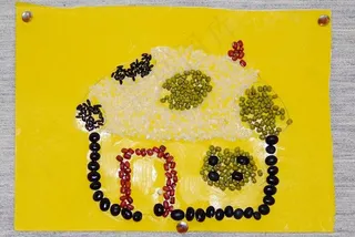 美术展览米粒粘贴画图片