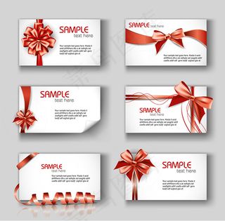 丝带装饰简洁卡片矢量图 AI