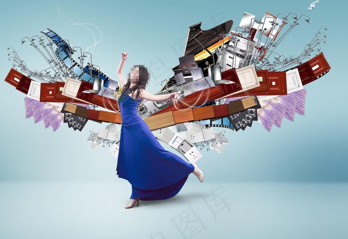 建材 美女 翅膀图片