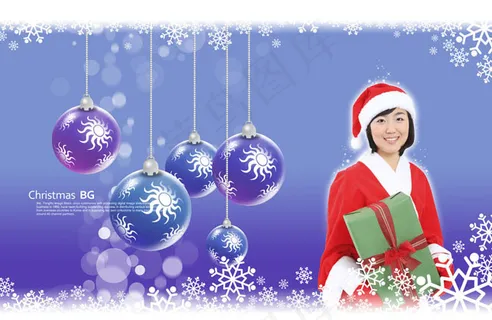 韩国圣诞美女PSD素材 韩国圣诞美女PSD素材