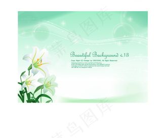 名片卡片百合花背景2