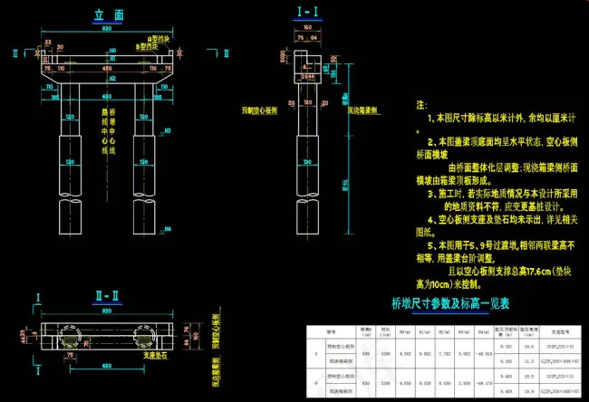 桥墩一般构造cad图纸