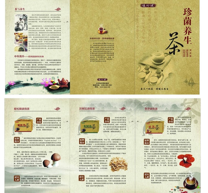 茶宣传三折页图片cdr矢量模版下载