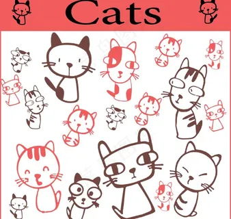 可爱卡通猫笔刷图片 可爱卡通猫笔刷图片