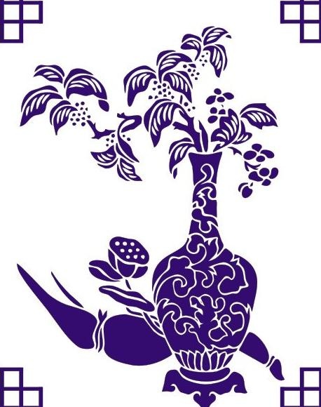 青花风格画图片