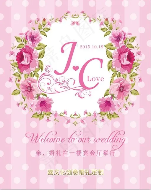 可爱婚礼水牌