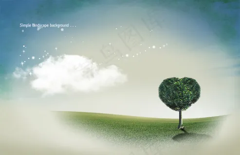 高清PSD分层素材蓝天绿地