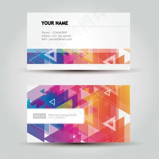 炫彩几何花纹名片