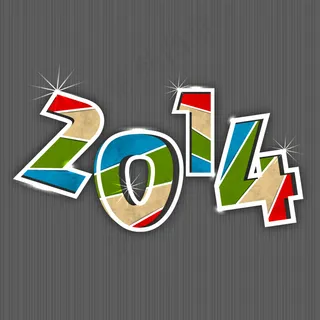 2014艺术字的颜色条矢量