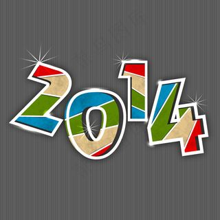 2014艺术字的颜色条矢量
