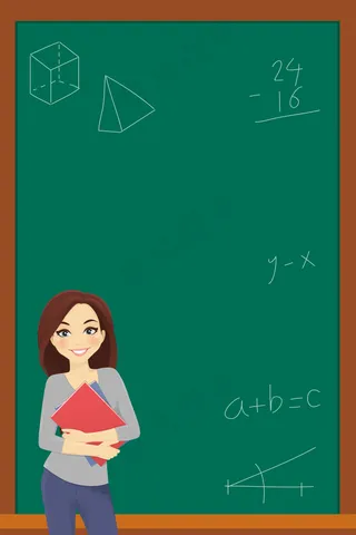 卡通年轻女教师海报矢量背景