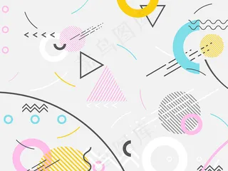 2017欧美时尚抽象几何图形海报背...