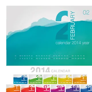 2014年粉彩日历模版