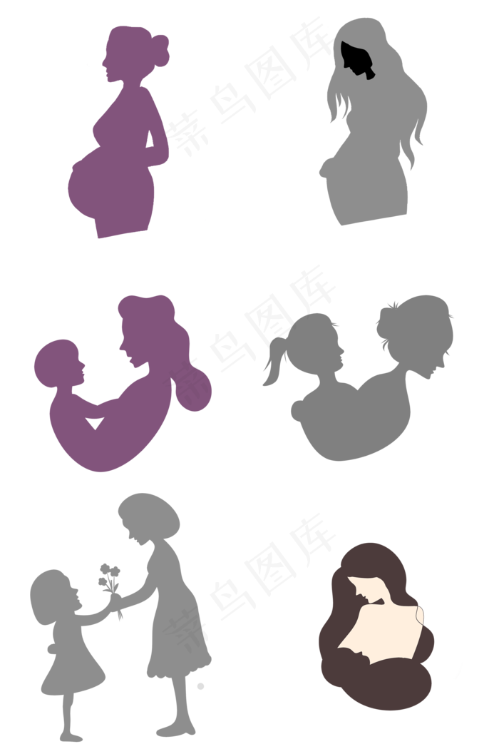 母亲节母亲形象剪影(2000*3020px 300 dpi )psd模版下载