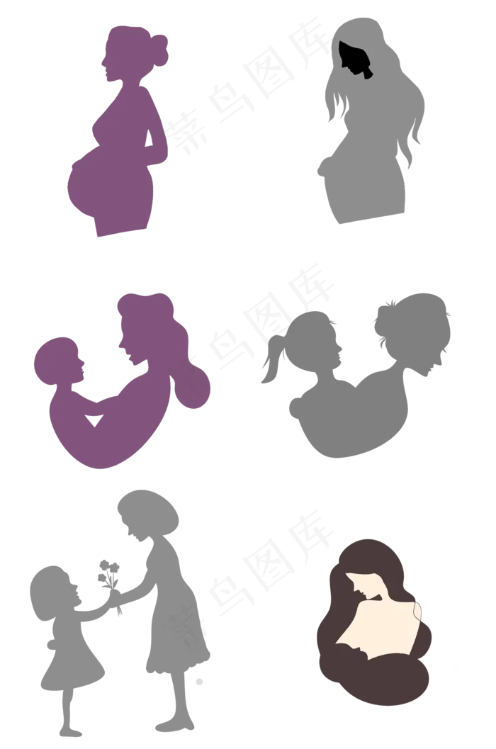 母亲节母亲形象剪影(2000*3020px 300 dpi )psd模版下载