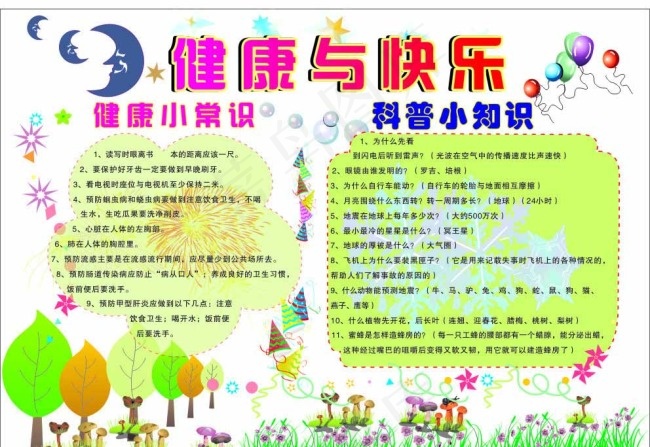健康小报图片cdr矢量模版下载