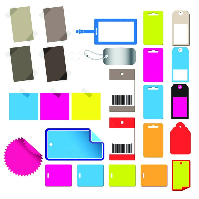 标签与胸卡矢量素材