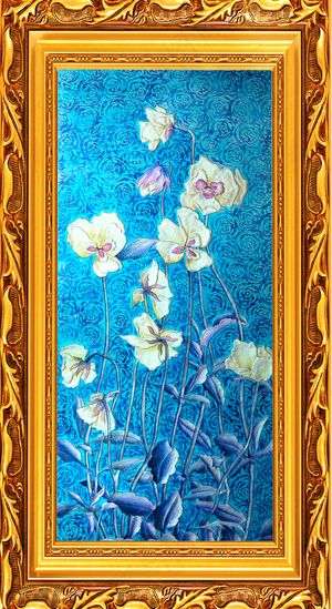 仿彩雕兰花装饰画 仿彩雕兰花装饰画