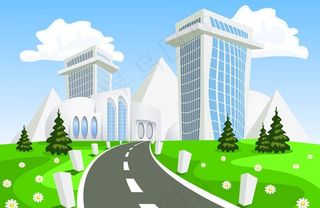 卡通城市建筑图片