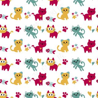 可爱卡通矢量猫