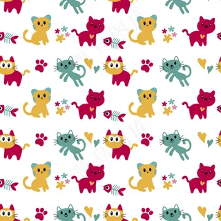 可爱卡通矢量猫