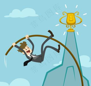 攀越山峰的商务男子矢量素材