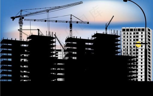 城市建筑工地剪影图片