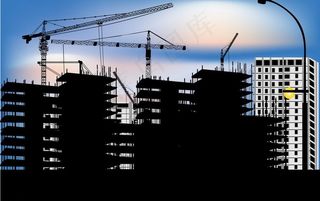 城市建筑工地剪影图片