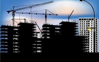 城市建筑工地剪影图片