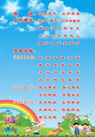 校风校训工作理念办学目标图片