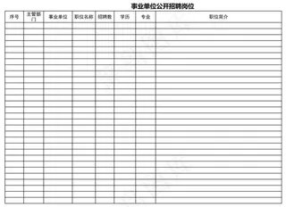 事业单位公开招聘岗位