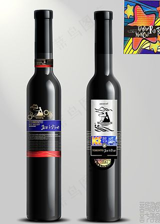瘦黑瓶红酒标女士图片