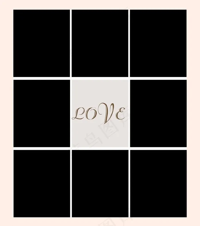love九宫格图片psd模版下载