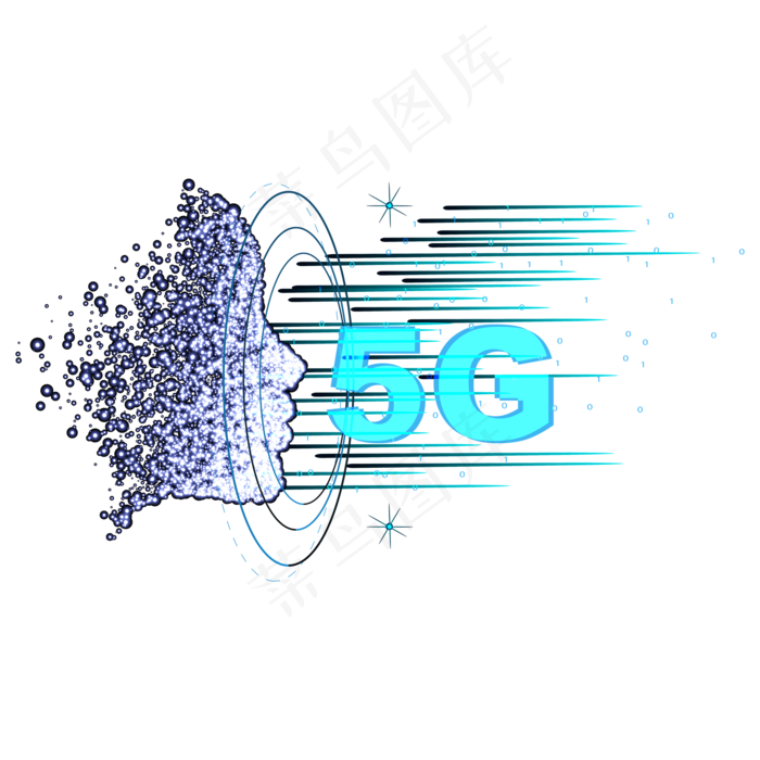科技5g时代人工智能装饰,免抠元素(2000*2000px 300 dpi )ai矢量模版下载