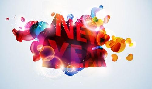 幻彩时尚new year 立体字矢...
