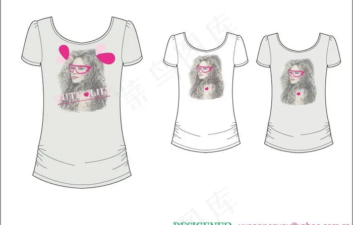 t shirt t恤 印花 可爱 ...ai矢量模版下载