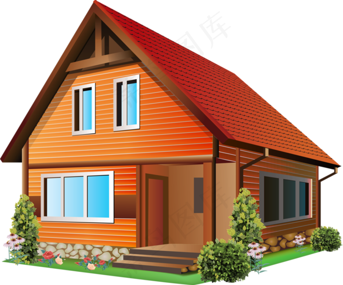 卡通房子地产海报设计PNG免扣素材