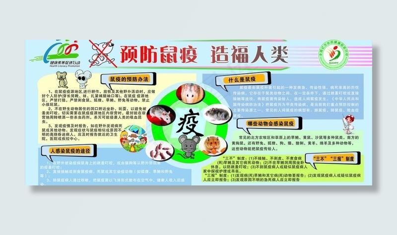 鼠疫防治预防展板宣传图片cdr矢量模版下载