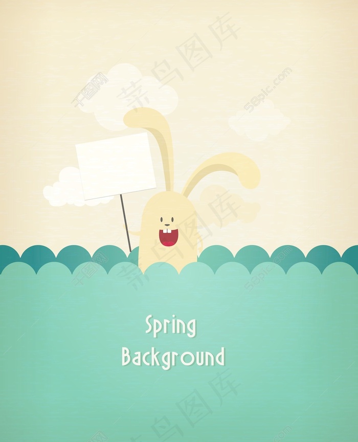 春天开花的花卉背景矢量插画