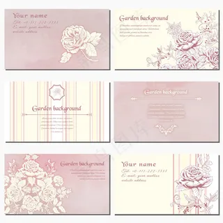 植物花朵婚礼卡片矢量素材